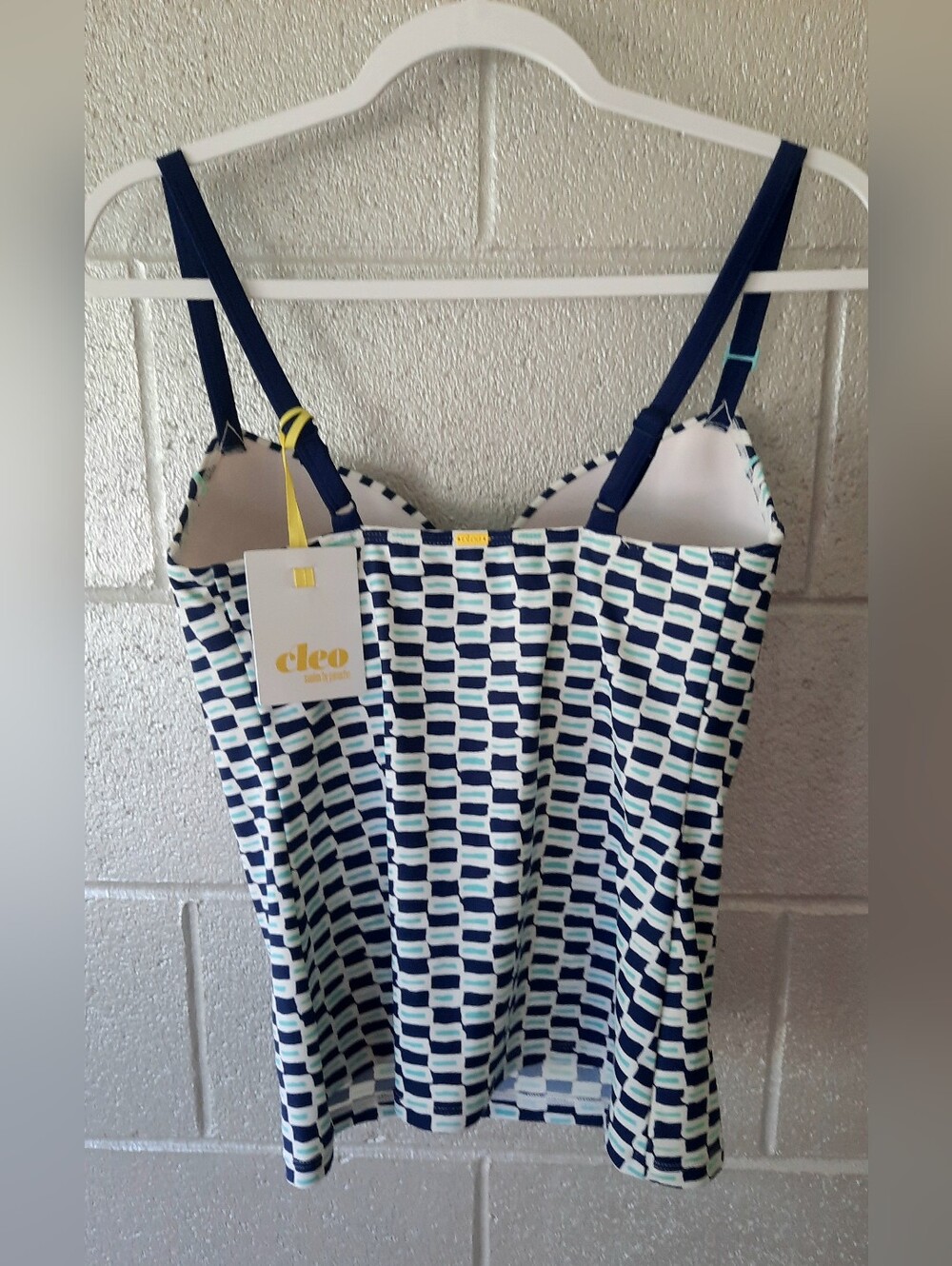 30G Cleo by Panache Lucille Navy Check Tankini Top - Women Swim NWT - Picture 7 of 7